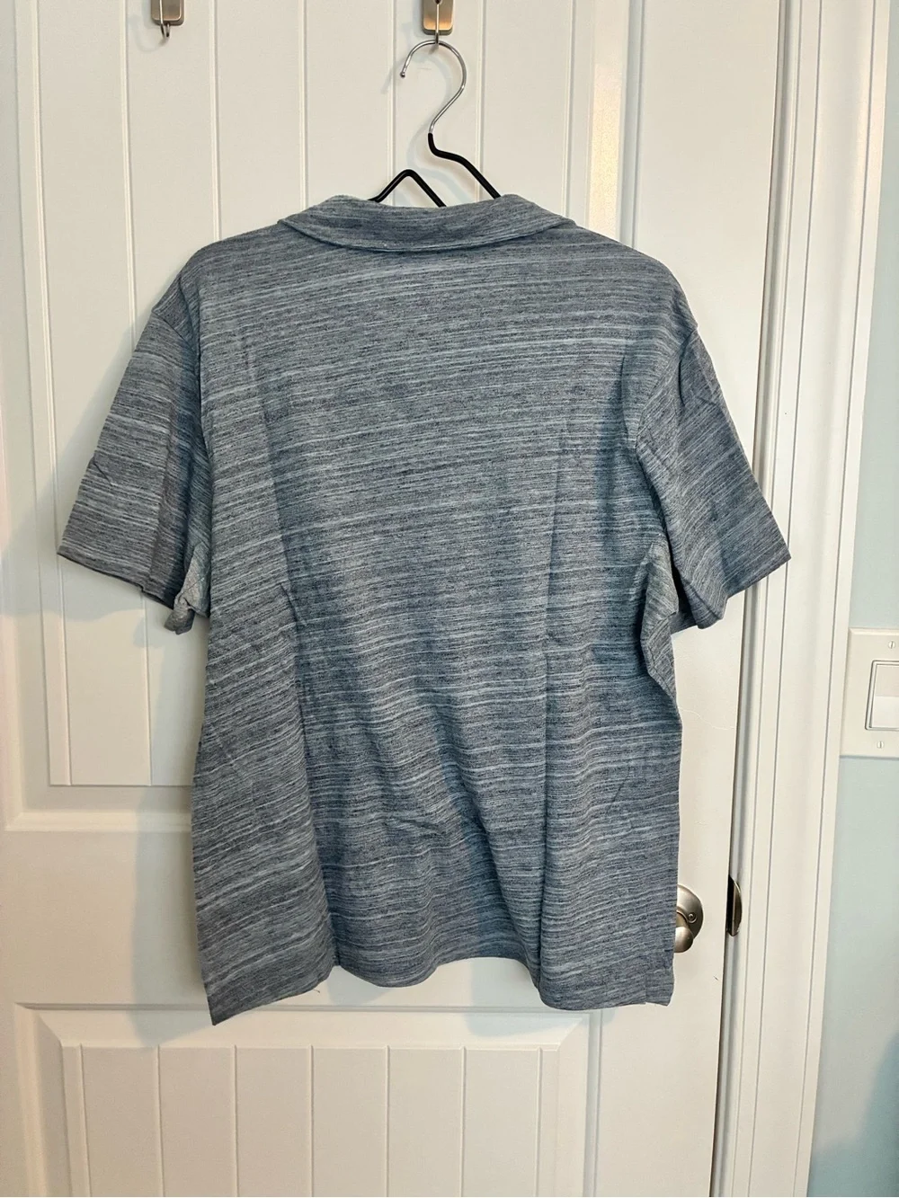 Banana Republic Men’s Striped Heather Polo in Blue-Gray